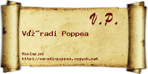 Váradi Poppea névjegykártya